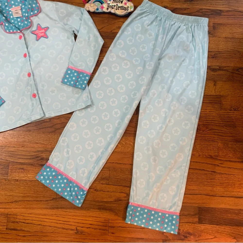 Girls St Eve 3 Pc Pajama Set Top Bottoms Eye Mask Rising Star Follow Your Dreams